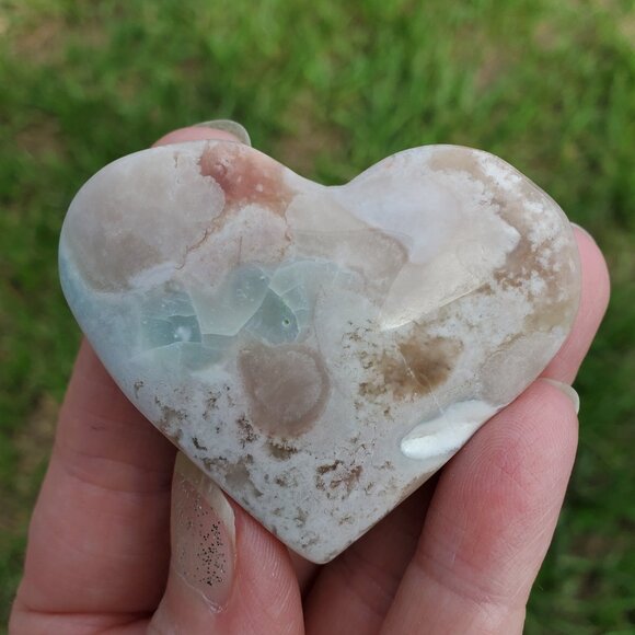 Flower Agate Palm Stone (FA603) - Picture 1 of 4